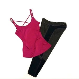 2 Piece Athletic Bundle! Champion Capri Leggings Pants + FREE Strappy Tank Top